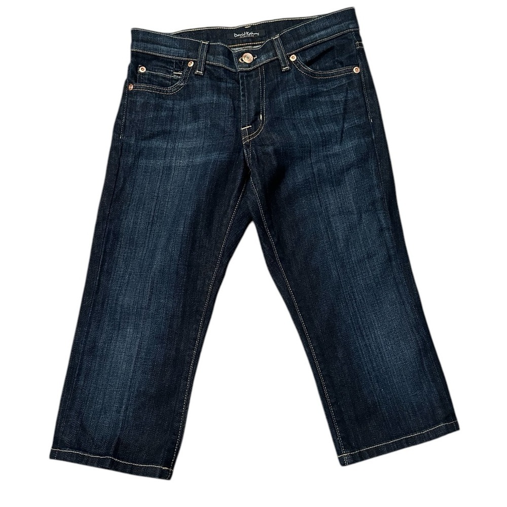 David Kahn Dark Wash Blue Jeans Leg Cropped Capri Size 25 Low Rise